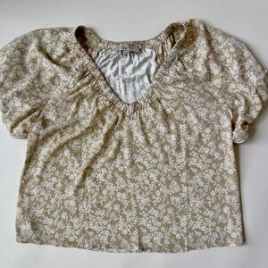 LOFT Beige Floral Blouse